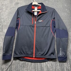 Louis Garneau Men's Cycling Jacket XL Insulated Windbreaker Blue Red Bike